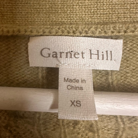 Garnet Hill Cashmere Cable Knit Cardigan.  Size XS - Picture 2 of 9